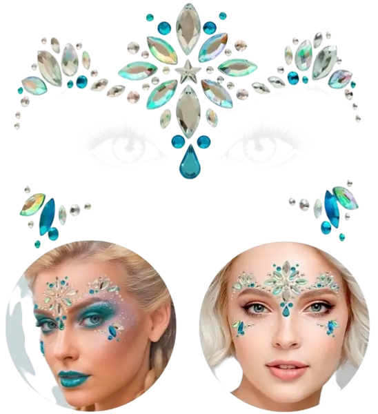 Bijoux Visage Reine des Glaces - Carnaval Cara Strass
