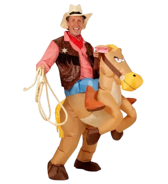 Disfraz de Vaquero y Caballo Hinchable - Disfraz de Carnaval