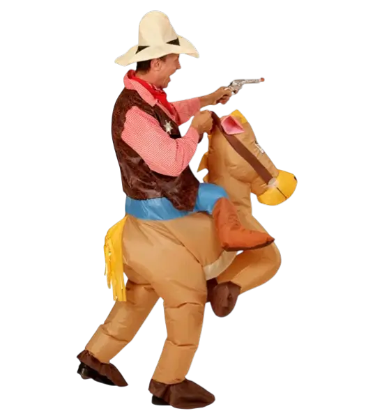 Disfraz de Vaquero y Caballo Hinchable - Disfraz de Carnaval