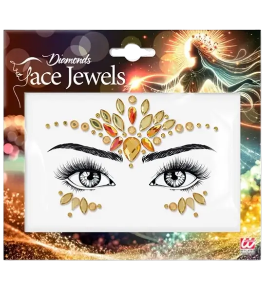 Diamantes amarillos Face Jewellery - Festival Strass