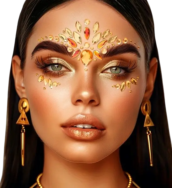 Diamantes amarillos Face Jewellery - Festival Strass