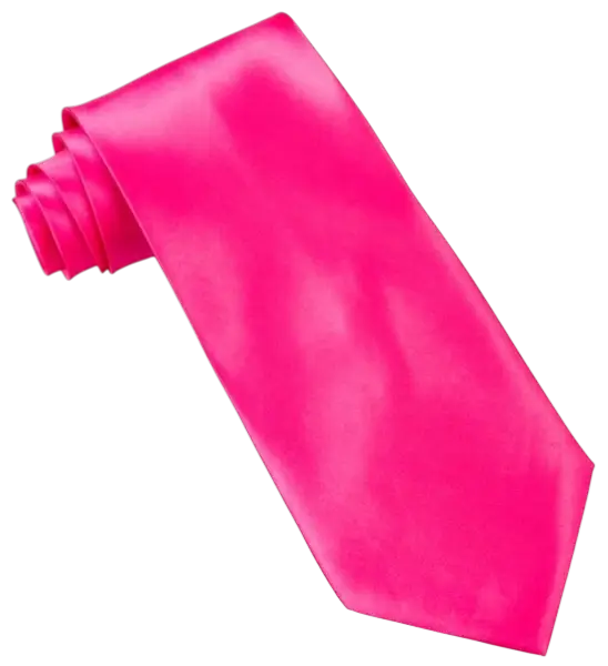 Corbata de satén rosa fluorescente - Accesorio de noche años 80