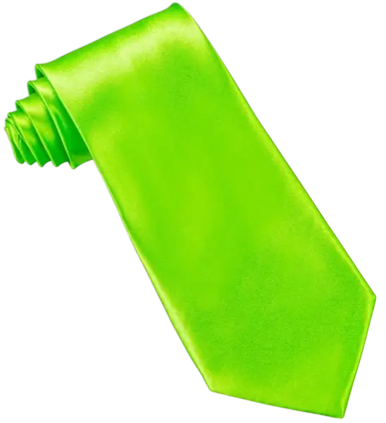 Corbata de raso verde fluorescente - Accesorio de noche años 80