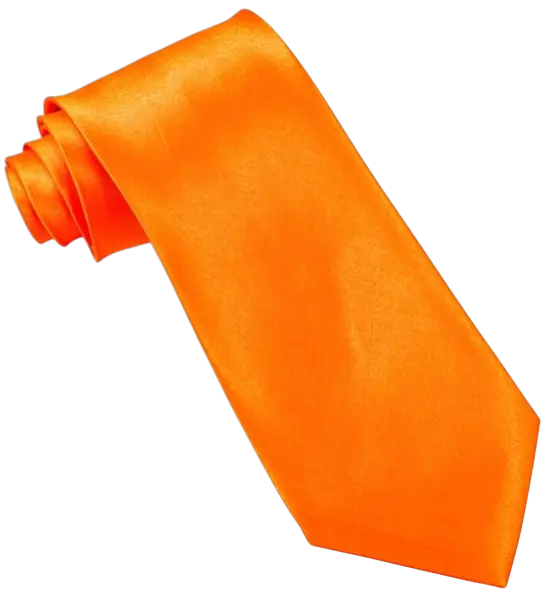 Corbata de raso naranja fluorescente - Accesorio de noche años 80