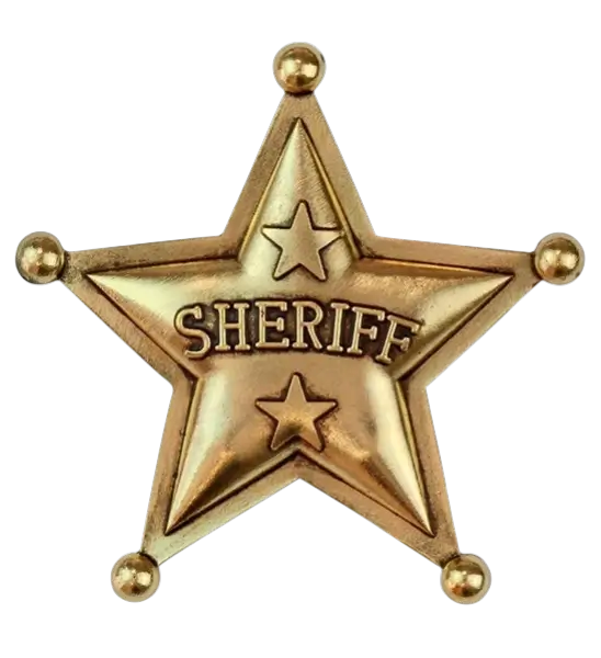 Auténtica estrella de Sheriff - Insignia Cowboy Far West