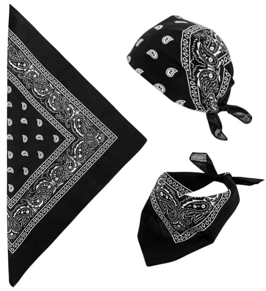 Negro Cowboy Bandana 55x55 cm - Western Bufanda