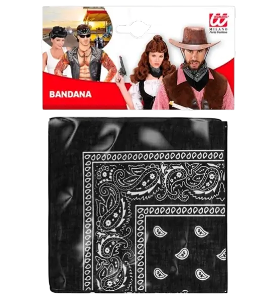 Negro Cowboy Bandana 55x55 cm - Western Bufanda
