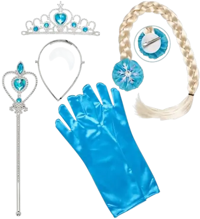 Kit Princesa de las Nieves - Tiara, Felpudo, Guantes y Varita Mágica