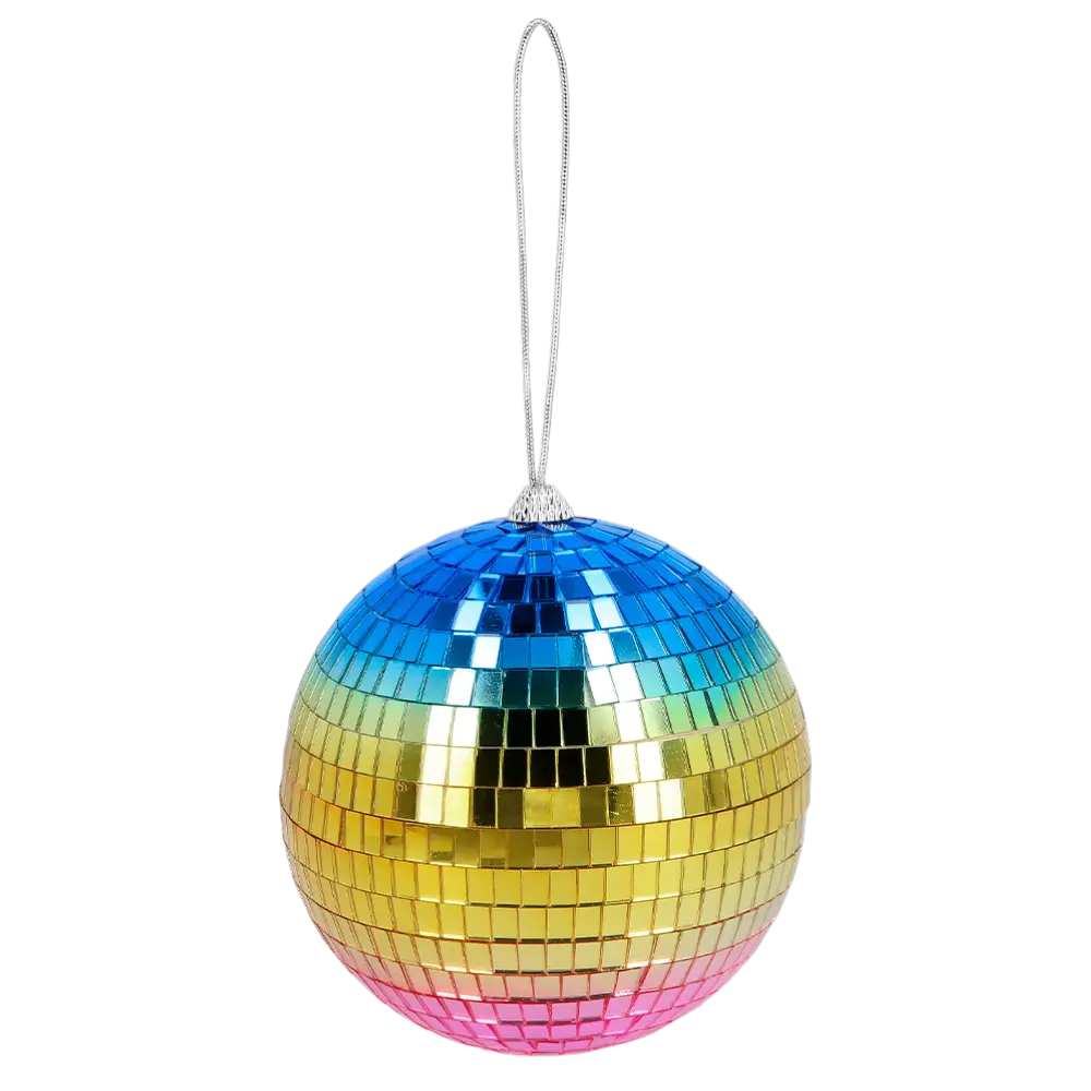 Rainbow Disco Ball 15 cm - Decoración para fiestas Disco & 80's