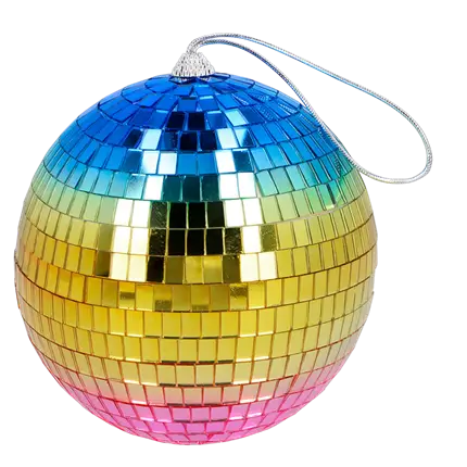 Rainbow Disco Ball 15 cm - Decoración para fiestas Disco & 80's