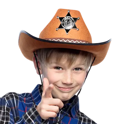 Sombrero de Vaquero Marrón Sheriff - Accesorio Disfraz Salvaje Oeste