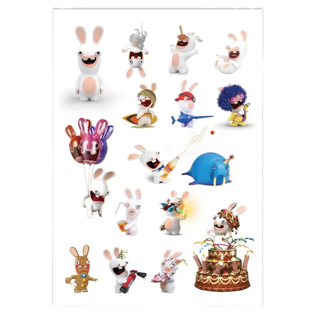 Rabbids™ Tatuajes efímeros para niños - Accesorios para cumpleaños