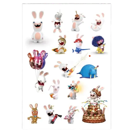 Rabbids™ Tatuajes efímeros para niños - Accesorios para cumpleaños