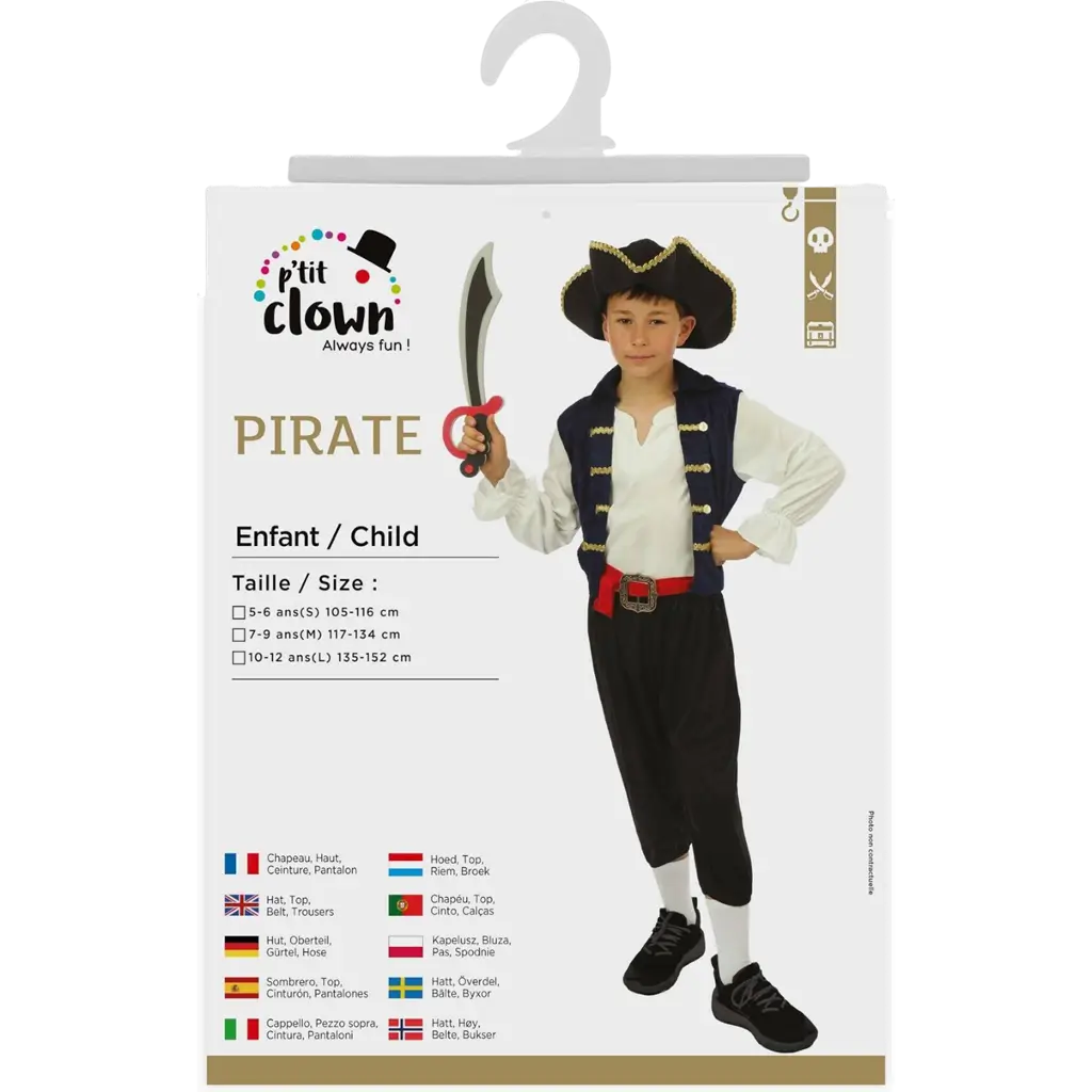 Disfraz de Pirata niño 5-6 años - Disfraz de Pirata niño