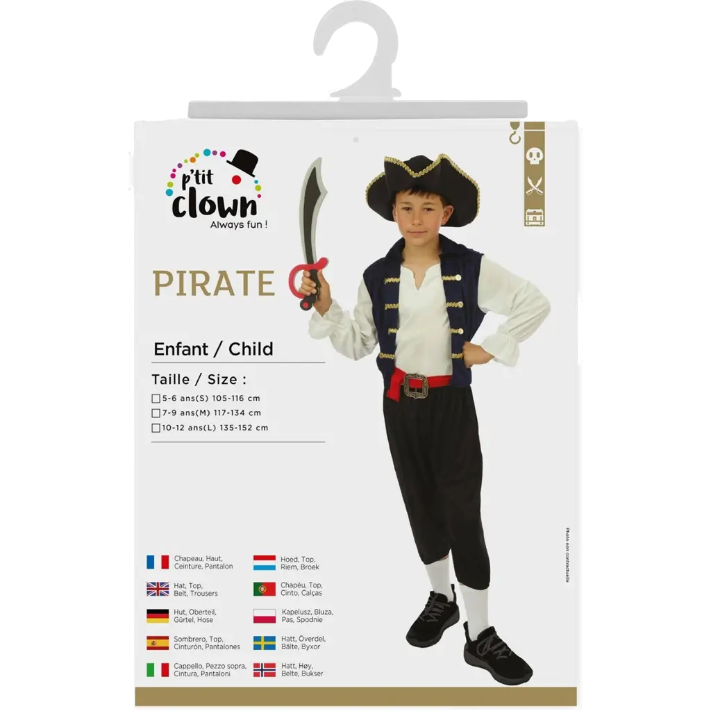 Disfraz de Pirata Niño 7-9 años - Disfraz de Pirata Niño