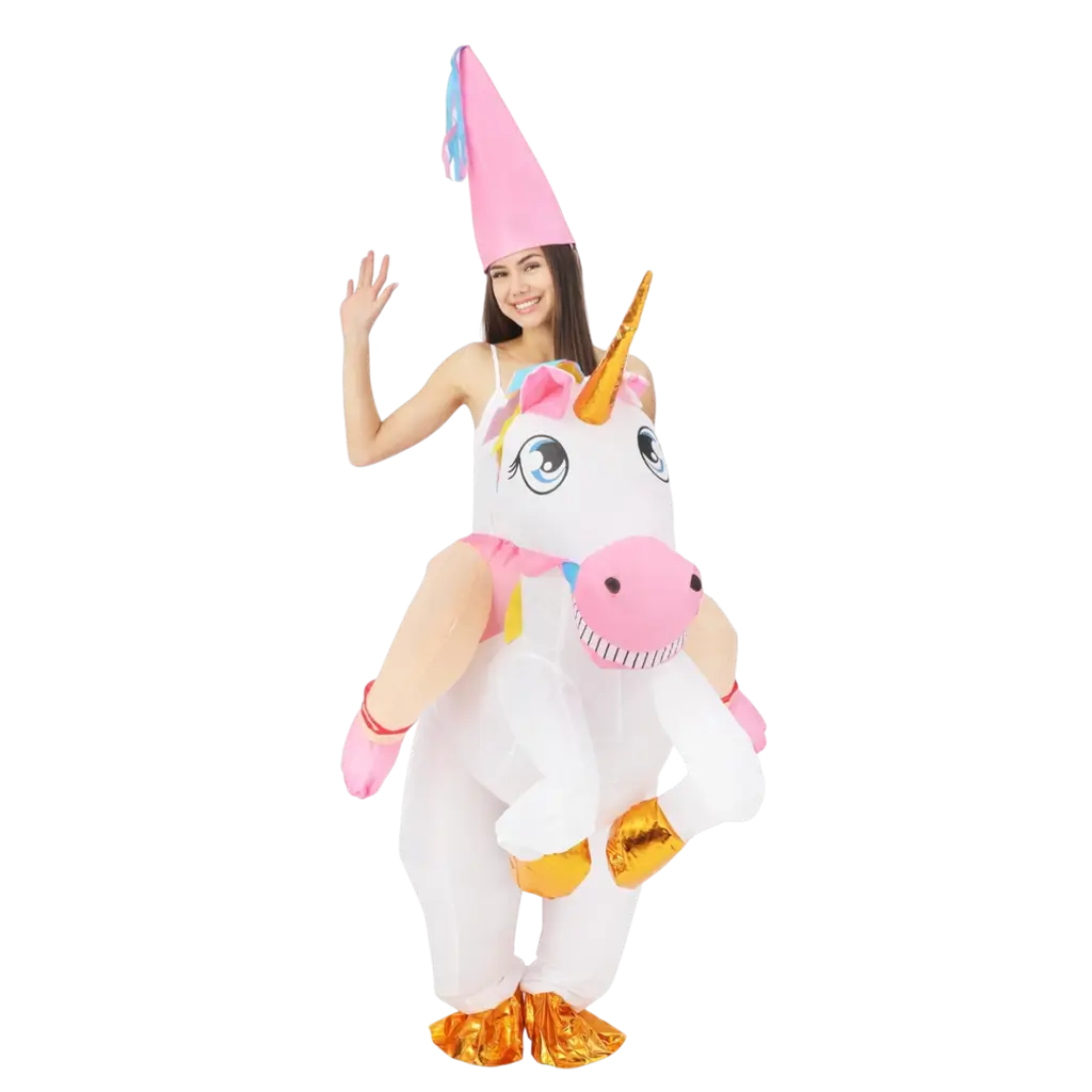 Disfraz de Unicornio Hinchable con Jinete Adulto - Talla Única Disfraz Festivo