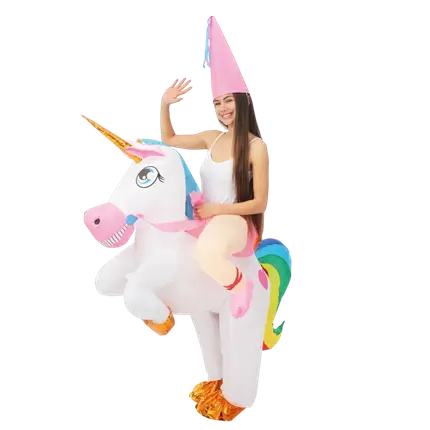 Disfraz de Unicornio Hinchable con Jinete Adulto - Talla Única Disfraz Festivo
