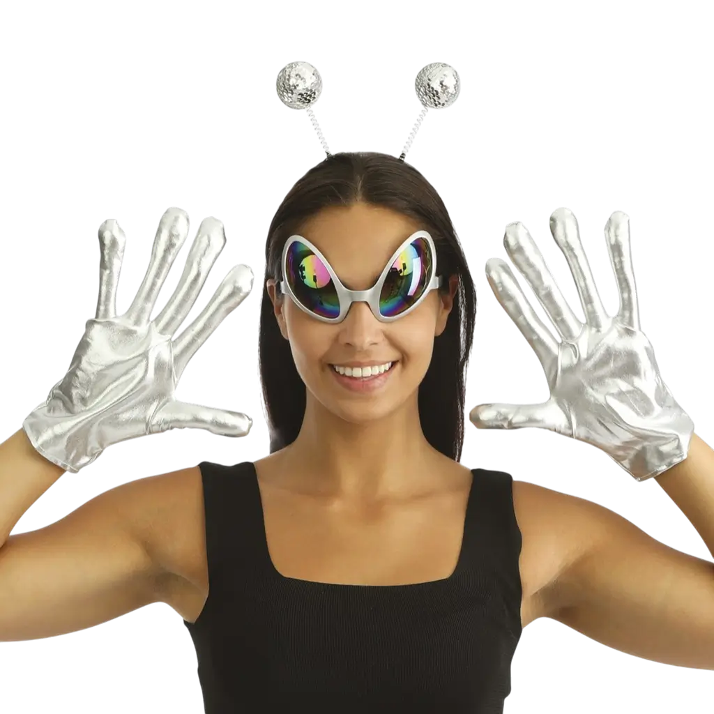 Extra-Terrestrial Silver Adult Accessories Set - Accesorios para disfraces de extraterrestres