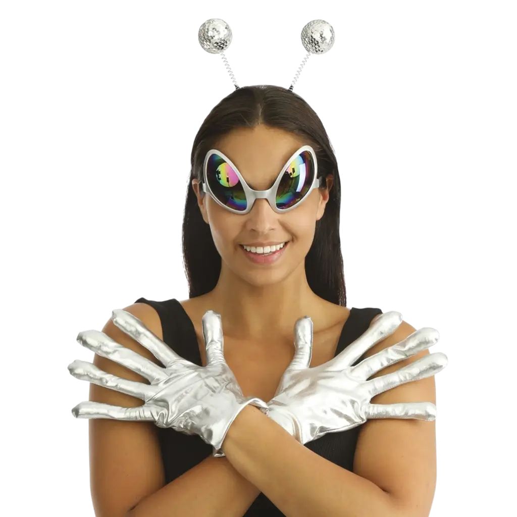 Extra-Terrestrial Silver Adult Accessories Set - Accesorios para disfraces de extraterrestres
