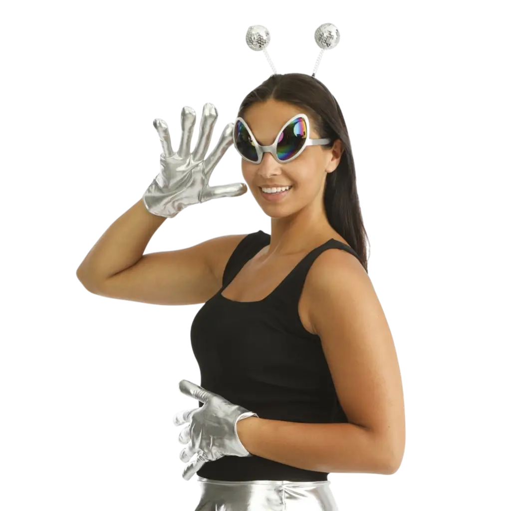 Extra-Terrestrial Silver Adult Accessories Set - Accesorios para disfraces de extraterrestres
