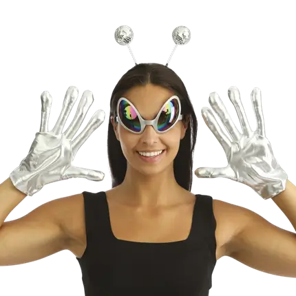 Extra-Terrestrial Silver Adult Accessories Set - Accesorios para disfraces de extraterrestres