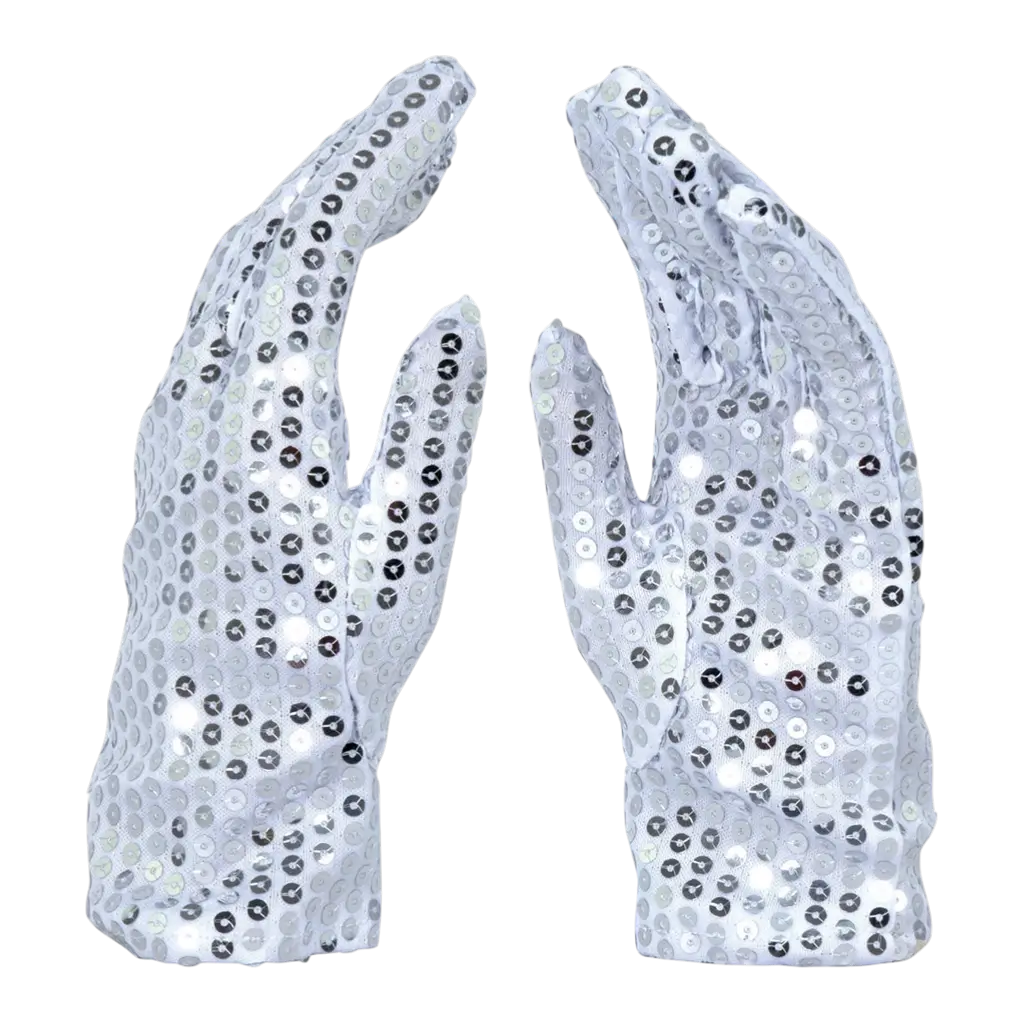 Guantes de lentejuelas plateadas para adultos - Disco Accessories