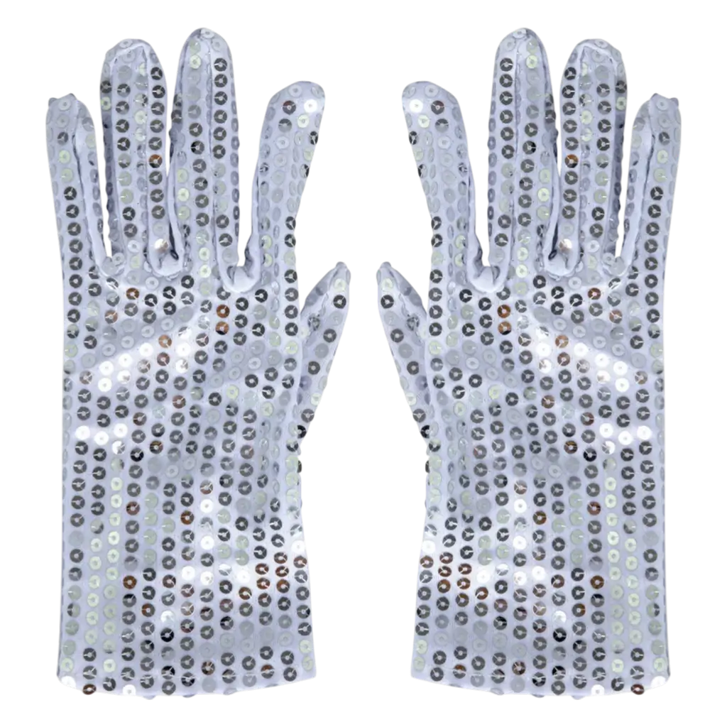 Guantes de lentejuelas plateadas para adultos - Disco Accessories