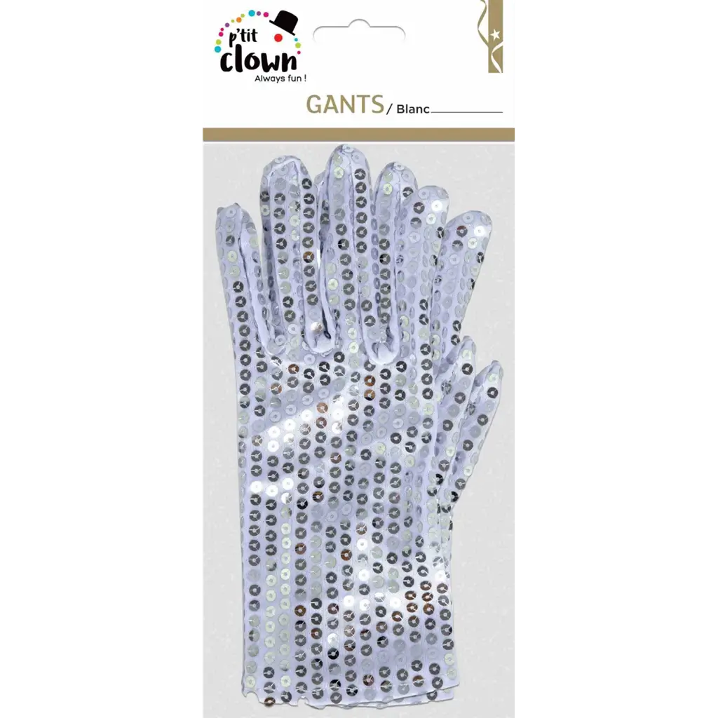 Guantes de lentejuelas plateadas para adultos - Disco Accessories