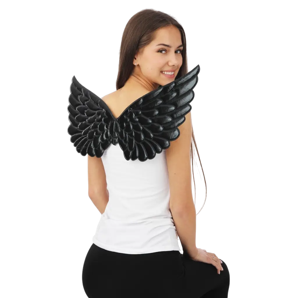 Alas de ángel negras 62 cm - Accesorios para disfrazarse de ángel o demonio