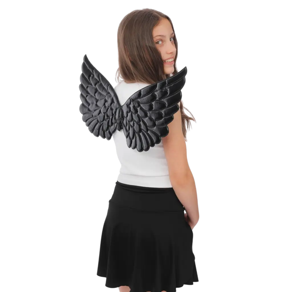 Alas de ángel negras 62 cm - Accesorios para disfrazarse de ángel o demonio