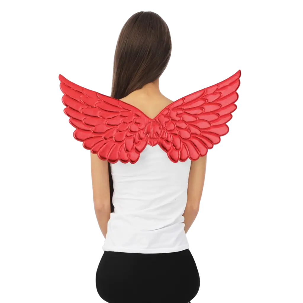Alas de ángel rojo 62 cm - Accesorios para disfraces de ángel o demonio