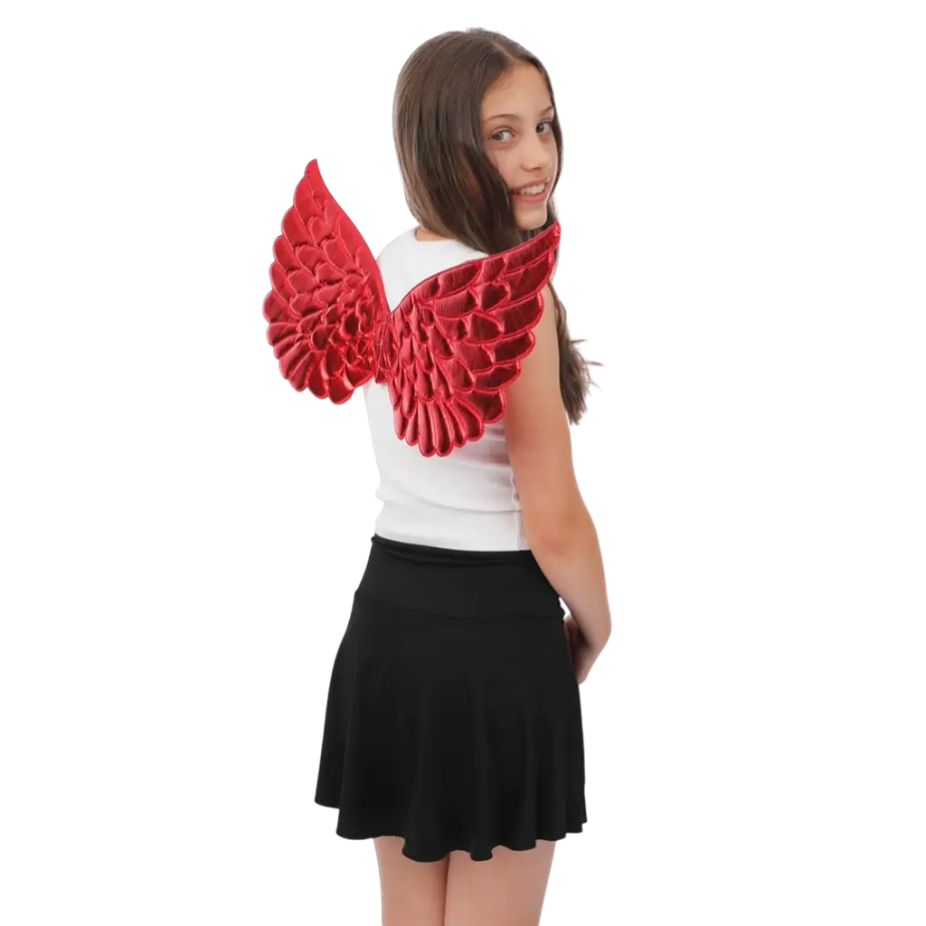 Alas de ángel rojo 62 cm - Accesorios para disfraces de ángel o demonio