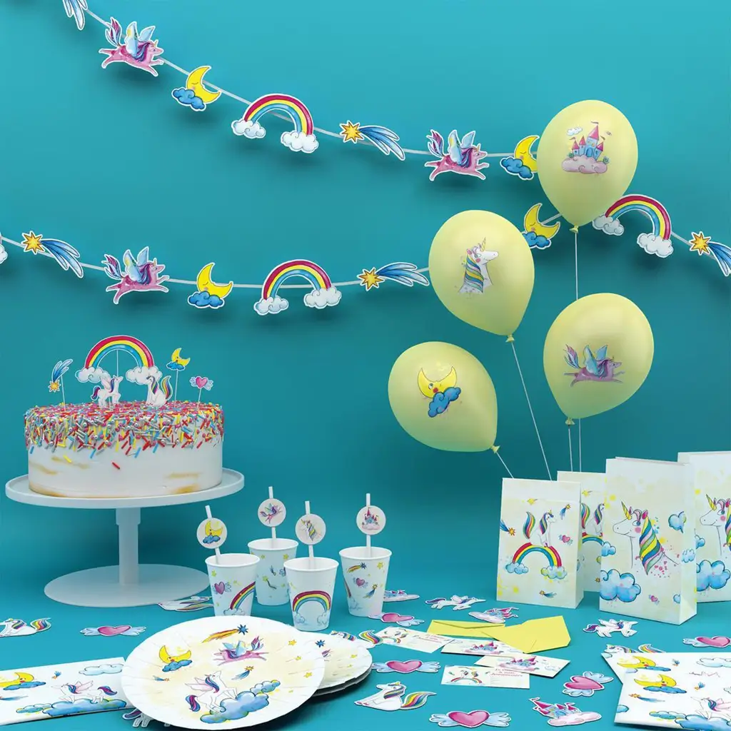 Tatuajes efímeros de unicornios para niños - Accesorios para cumpleaños