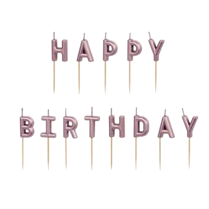 Vela de oro rosa FELIZ CUMPLEAÑOS