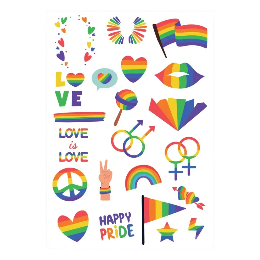 Tatuajes efímeros arco iris - Accesorios para cumpleaños infantiles