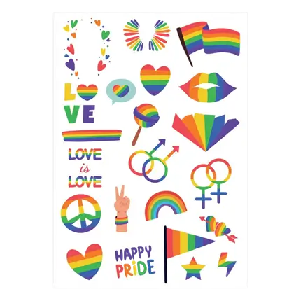 Tatuajes efímeros arco iris - Accesorios para cumpleaños infantiles