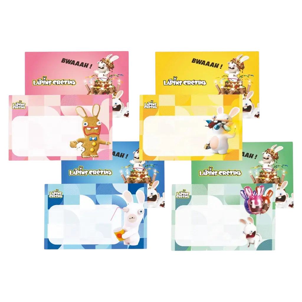 Set de 8 tarjetas de invitación Rabbids™ - Fiesta de cumpleaños infantil