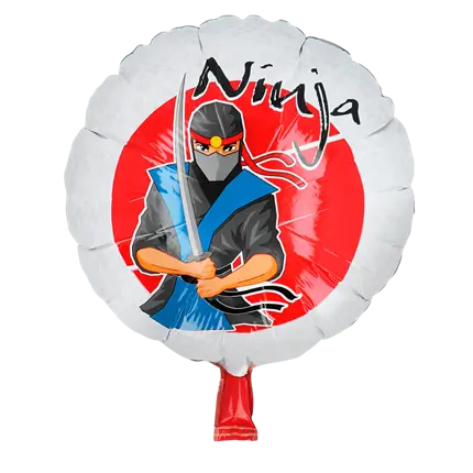 Globo Ninja de aluminio - Decoración de cumpleaños temática Ninja para niño