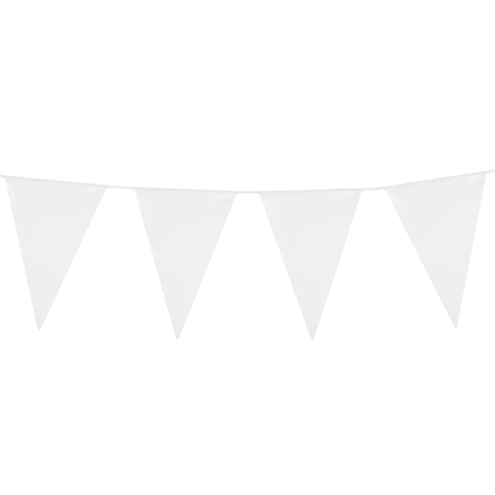 Guirnalda de banderines blancos - Décoration Mariage Baptême Anniversaire