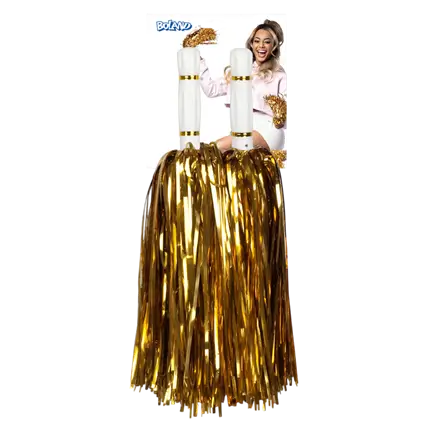 Pompones metálicos dorados - Accesorios de fiesta brillantes