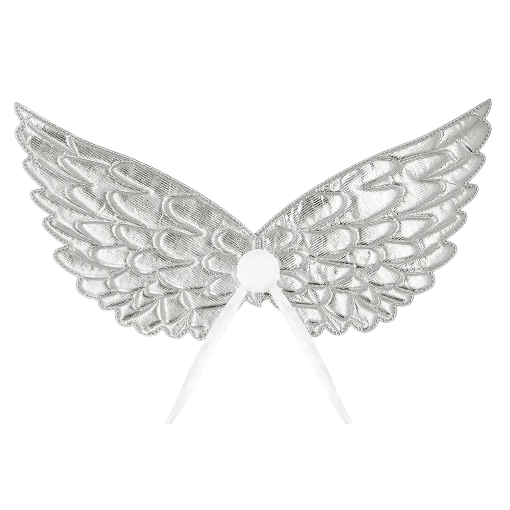 Alas de Ángel Plateadas - Disfraz de Ángel para Fiesta de Carnaval de Halloween de Mujer