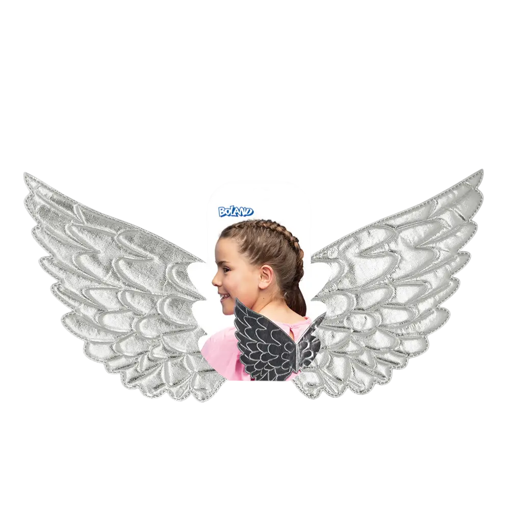 Alas de Ángel Plateadas - Disfraz de Ángel para Fiesta de Carnaval de Halloween de Mujer