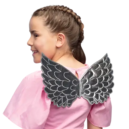 Alas de Ángel Plateadas - Disfraz de Ángel para Fiesta de Carnaval de Halloween de Mujer
