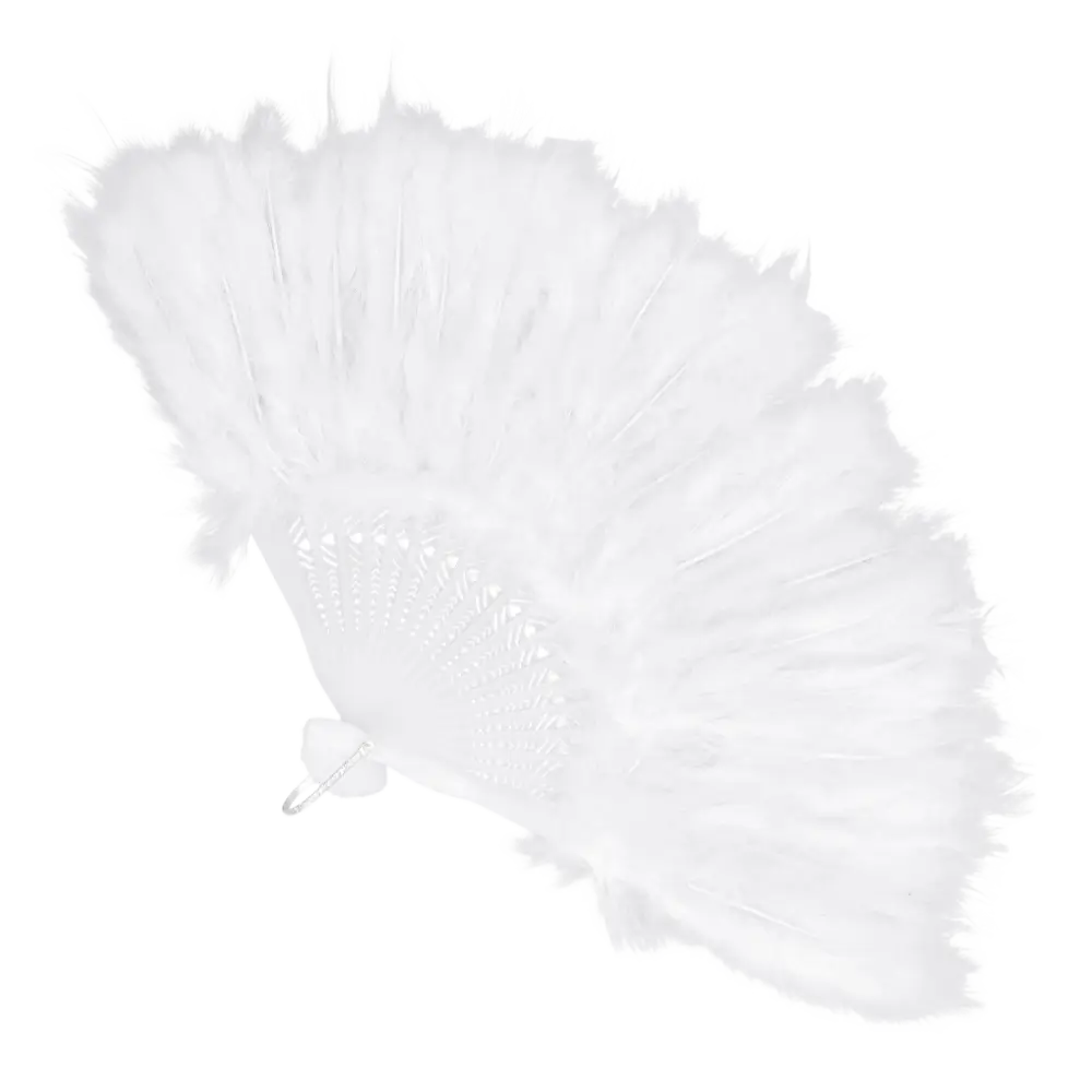 Abanico Blanco Años 20 - Accesorio Charleston Gatsby Mujer