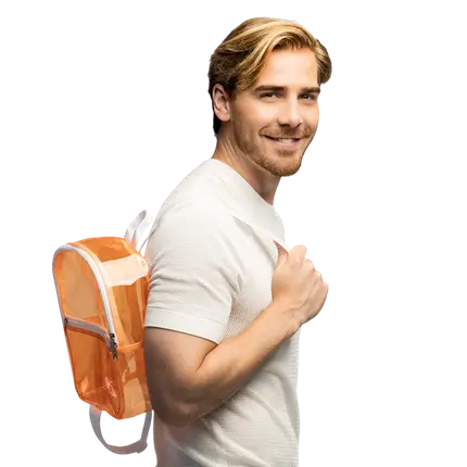 Mochila Naranja Fluo - Accesorio Fiesta Noche Fluo