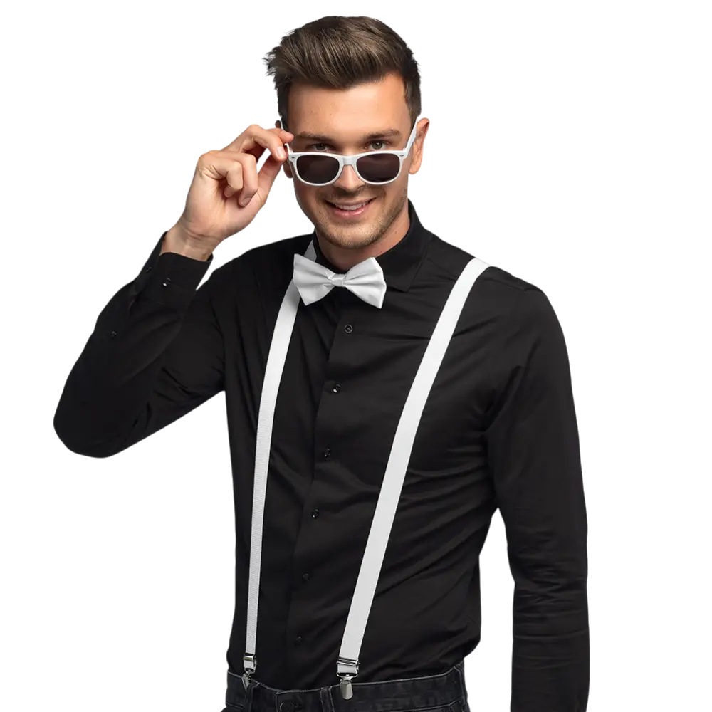 Kit de Disfraz de Pajarita Blanca - Accesorios de Disfraz de Noche Chic