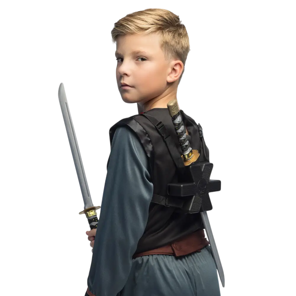 2 Espadas Ninja Kit - Niño Ninja Disfraz Lucha Juguete