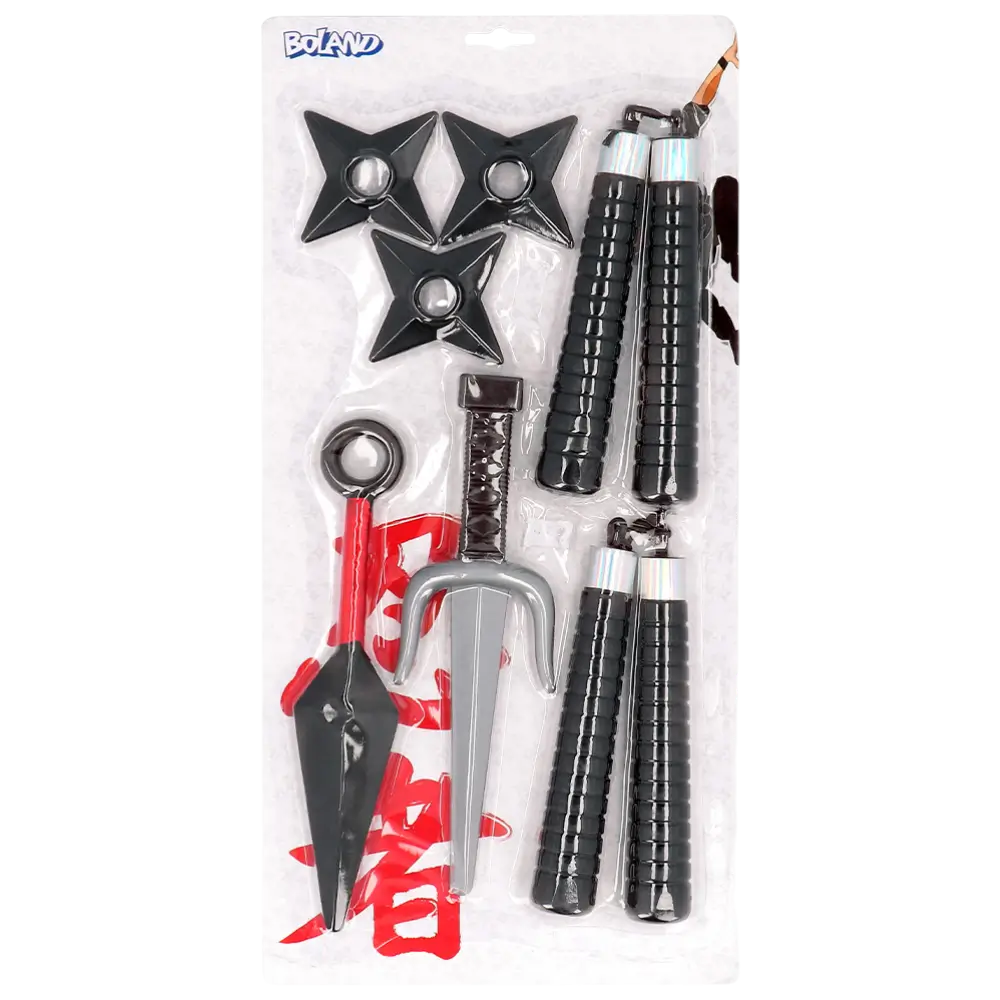 Kit Armas Ninja Niño 7 Piezas - Accesorios Disfraz Samurai Combate