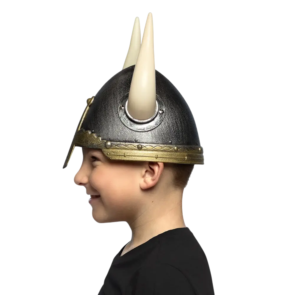 Casco vikingo para niños - accesorio para disfrazarse de guerrero nórdico