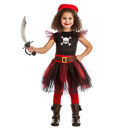 Disfraz de Pirata para Niña 5-6 años - Disfraz de Corsario de Carnaval Infantil